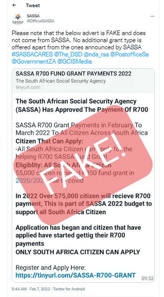 R700 grant that is fake and unreal