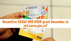 Reconfirm SASSA SRD R350 grant December at srd.sassa.gov.za?