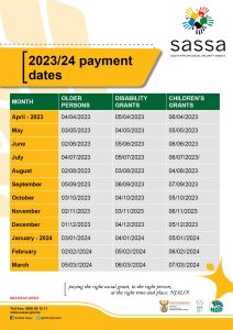 1SASSA Payment Dates for 2023-2024